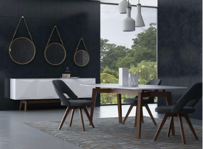 Esszimmergarnitur Luxus Möbel Esstisch Stühle Anrichte Echtholzmöbel